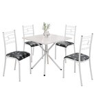 Conjunto Sala De Jantar Mesa Quadrada 70x70cm Tampo Mdp Off W