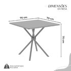Conjunto Sala De Jantar Mesa Quadrada 70x70cm Tampo Mdp Off W
