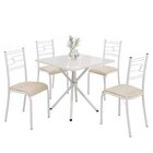 Conjunto Sala De Jantar Mesa Quadrada 70x70cm Tampo Mdp Off W