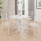 Conjunto Sala De Jantar Mesa Quadrada 70x70cm Tampo Mdp Off W