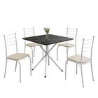 Conjunto Sala De Jantar Mesa Quadrada 75x75cm Tampo Ardósia I