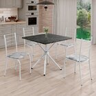 Conjunto Sala De Jantar Mesa Quadrada 75x75cm Tampo Ardósia I