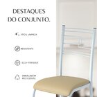 Conjunto Sala De Jantar Mesa Quadrada 75x75cm Tampo Granito O