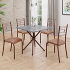 Conjunto Sala De Jantar Mesa Quadrada 75x75cm Tampo Granito O