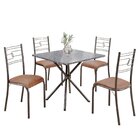 Conjunto Sala De Jantar Mesa Quadrada 75x75cm Tampo Granito O