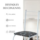 Conjunto Sala De Jantar Mesa Quadrada 75x75cm Tampo Granito O