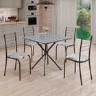 Conjunto Sala De Jantar Mesa Quadrada 75x75cm Tampo Granito O