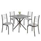 Conjunto Sala De Jantar Mesa Quadrada 75x75cm Tampo Granito O
