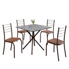 Conjunto Sala De Jantar Mesa Quadrada 75x75cm Tampo Granito O