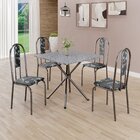 Conjunto Sala De Jantar Mesa Quadrada 75x75cm Tampo Granito O