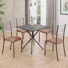 Conjunto Sala De Jantar Mesa Quadrada 75x75cm Tampo Mdp Ardós