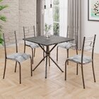 Conjunto Sala De Jantar Mesa Quadrada 75x75cm Tampo Mdp Ardós