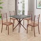 Conjunto Sala De Jantar Mesa Quadrada 75x75cm Tampo Mdp Ardós