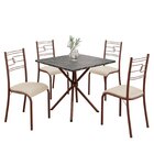 Conjunto Sala De Jantar Mesa Quadrada 75x75cm Tampo Mdp Ardós