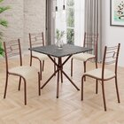 Conjunto Sala De Jantar Mesa Quadrada 75x75cm Tampo Mdp Ardós