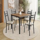 Conjunto Sala De Jantar Mesa Quadrada 90cm Tampo Bp Com 4 Cad