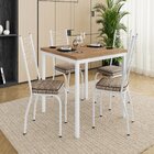 Conjunto Sala De Jantar Mesa Quadrada 90cm Tampo Bp Com 4 Cad
