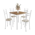Conjunto Sala De Jantar Mesa Quadrada 90cm Tampo Bp Com 4 Cad