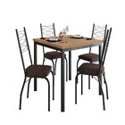 Conjunto Sala De Jantar Mesa Quadrada 90cm Tampo Bp Com 4 Cad