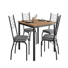 Conjunto Sala De Jantar Mesa Quadrada 90cm Tampo Bp Com 4 Cad
