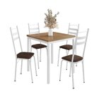 Conjunto Sala De Jantar Mesa Quadrada 90cm Tampo Bp Com 4 Cad