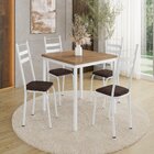 Conjunto Sala De Jantar Mesa Quadrada 90cm Tampo Bp Com 4 Cad