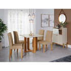Conjunto Sala De Jantar Mesa Quadrada Flora E 4 Cadeiras Maia