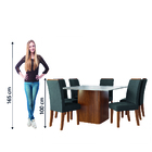 Conjunto Sala De Jantar Mesa Quadrada Montevideo 1,36m 6 Cade