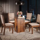 Conjunto Sala De Jantar Mesa Quadrada Tampo Vidro Vitória 4 C