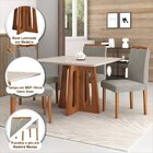 Conjunto Sala De Jantar Mesa Recife Tampo Vidro/mdf Com 4 Cad