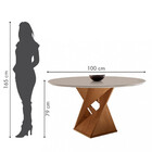 Conjunto Sala De Jantar Mesa Redonda 100cm 4 Cadeiras Barcelo