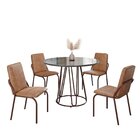 Conjunto Sala De Jantar Mesa Redonda 100cm Base Omega Tampo M