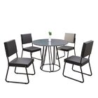 Conjunto Sala De Jantar Mesa Redonda 100cm Base Omega Tampo M