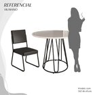 Conjunto Sala De Jantar Mesa Redonda 100cm Base Omega Tampo M