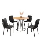 Conjunto Sala De Jantar Mesa Redonda 100cm Base Omega Tampo M