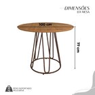 Conjunto Sala De Jantar Mesa Redonda 100cm Base Omega Tampo M