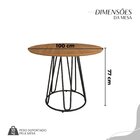 Conjunto Sala De Jantar Mesa Redonda 100cm Base Omega Tampo M