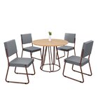 Conjunto Sala De Jantar Mesa Redonda 100cm Base Omega Tampo M