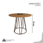 Conjunto Sala De Jantar Mesa Redonda 100cm Base Omega Tampo M