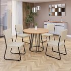 Conjunto Sala De Jantar Mesa Redonda 100cm Base Omega Tampo M