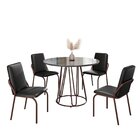 Conjunto Sala De Jantar Mesa Redonda 100cm Base Omega Tampo M