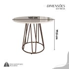 Conjunto Sala De Jantar Mesa Redonda 100cm Base Omega Tampo M