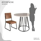 Conjunto Sala De Jantar Mesa Redonda 100cm Base Omega Tampo M