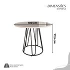 Conjunto Sala De Jantar Mesa Redonda 100cm Base Omega Tampo M