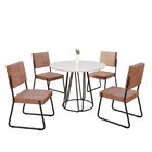 Conjunto Sala De Jantar Mesa Redonda 100cm Base Omega Tampo M