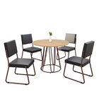 Conjunto Sala De Jantar Mesa Redonda 100cm Base Omega Tampo M