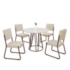 Conjunto Sala De Jantar Mesa Redonda 100cm Base Omega Tampo M