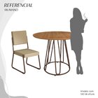 Conjunto Sala De Jantar Mesa Redonda 100cm Base Omega Tampo M