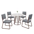 Conjunto Sala De Jantar Mesa Redonda 100cm Base Omega Tampo M