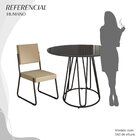 Conjunto Sala De Jantar Mesa Redonda 100cm Base Omega Tampo M